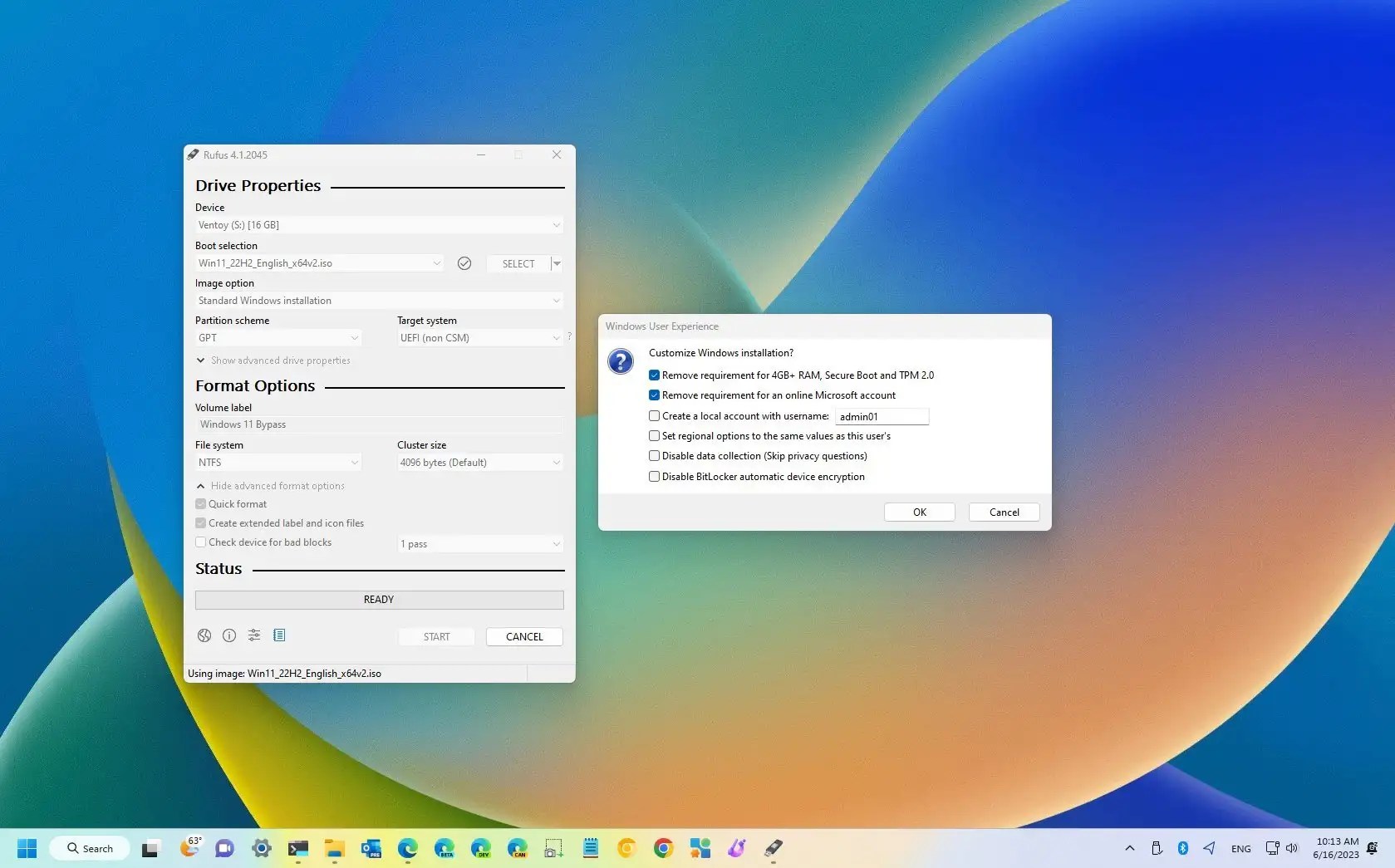How to create Windows 11 bootable USB to bypass requirements with Rufus