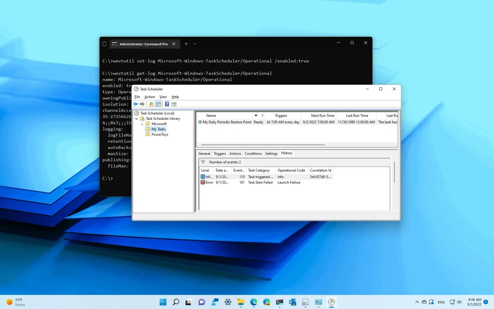 How to enable Task Scheduler history on Windows 11 Pureinfotech