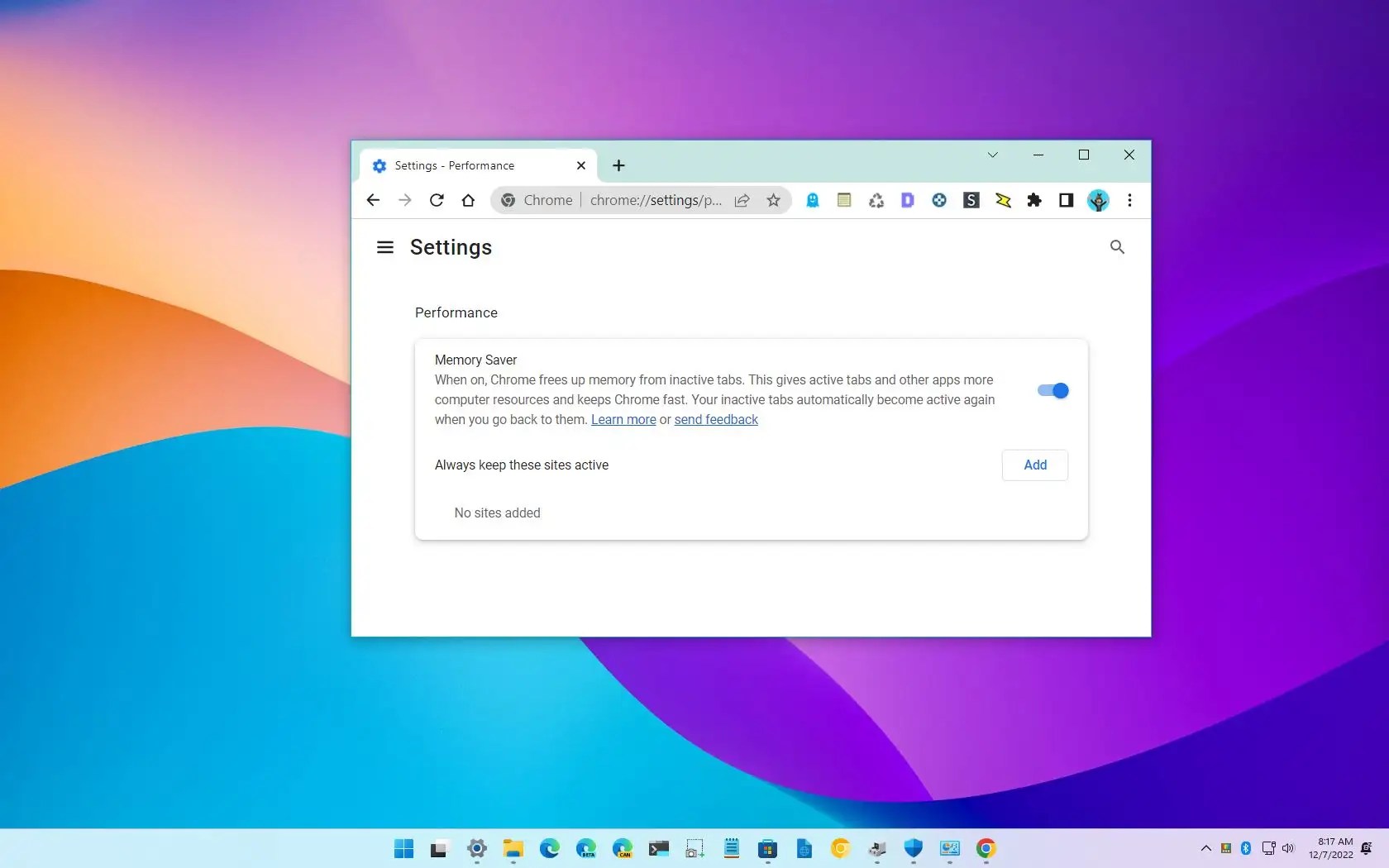How to enable memory saver tabs on Google Chrome Pureinfotech