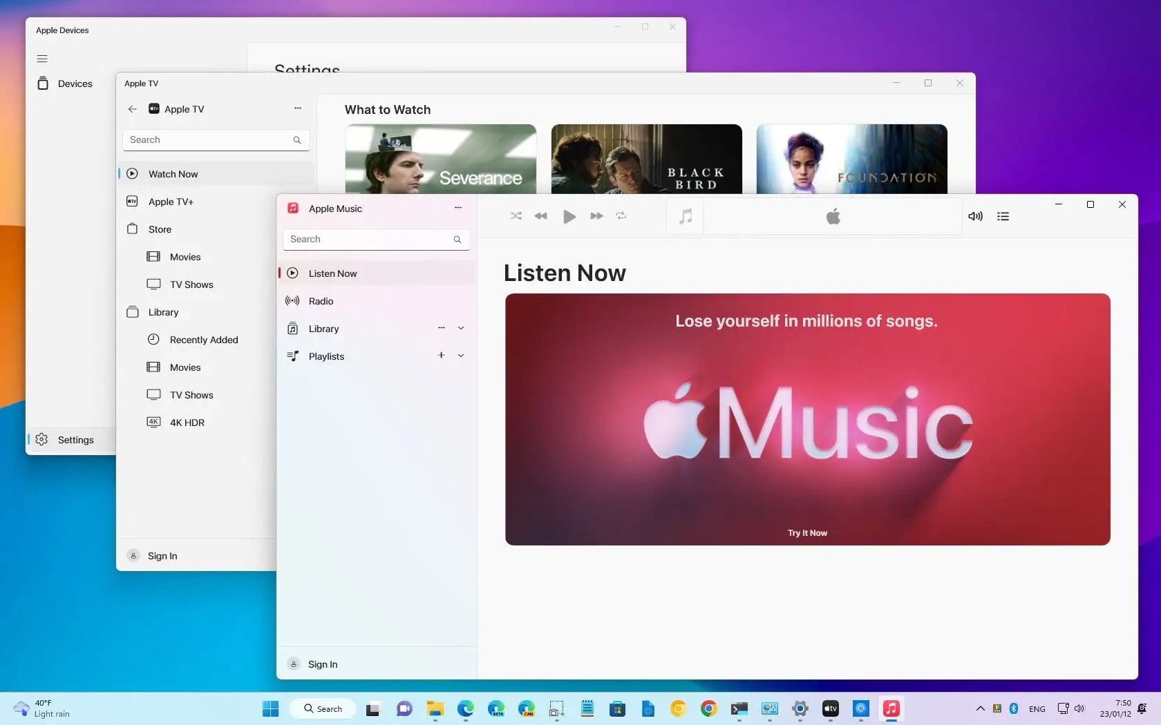 Apple Music, TV, Devices apps arrive on Windows 11 Pureinfotech