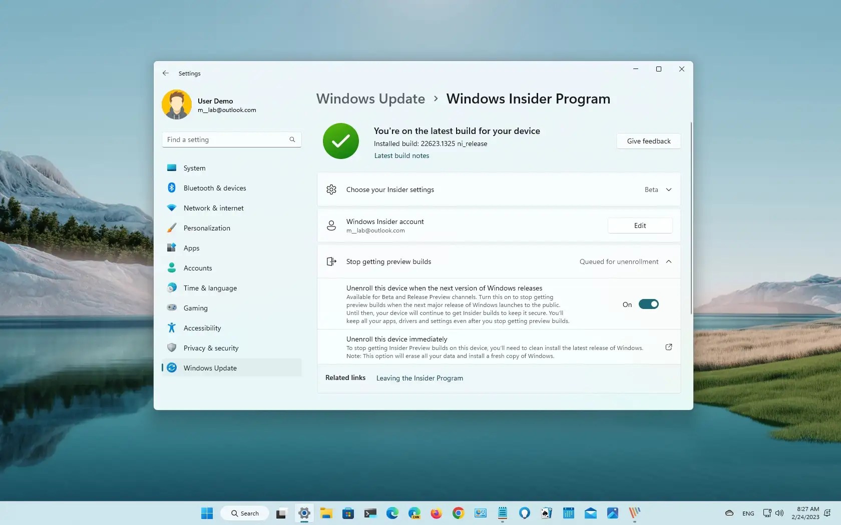 Unenroll Windows 11 from Beta Channel without losing data Pureinfotech