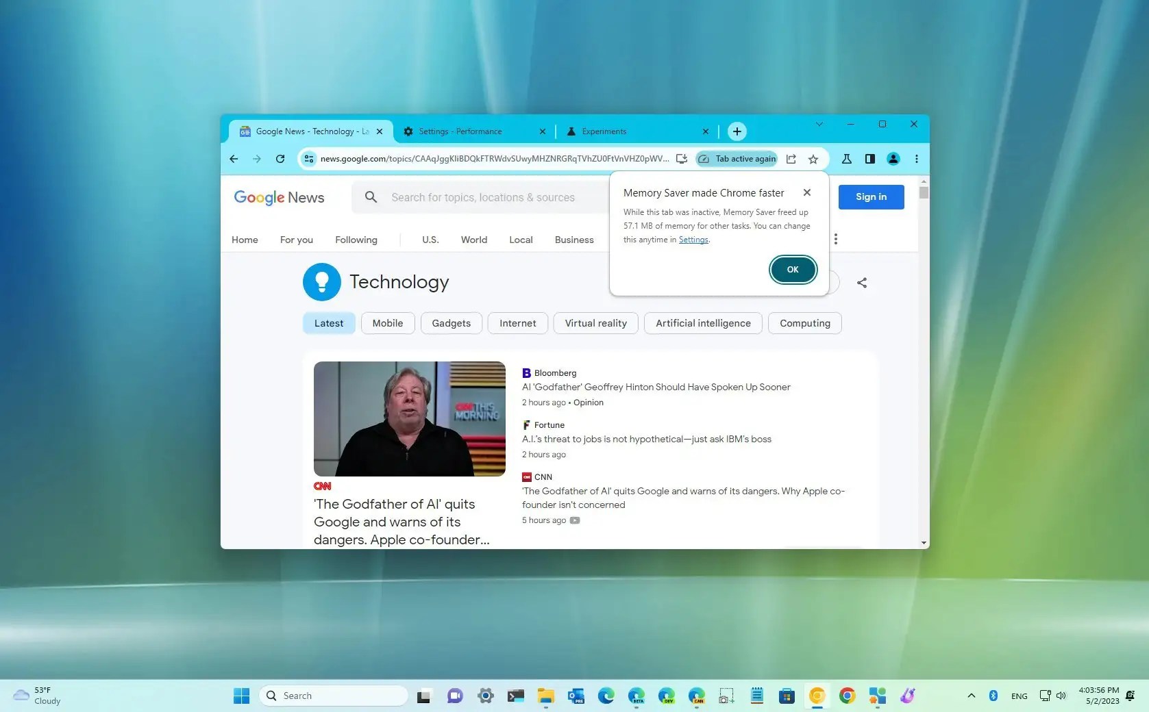 How to change tabs memory saver time on Chrome (preview) Pureinfotech