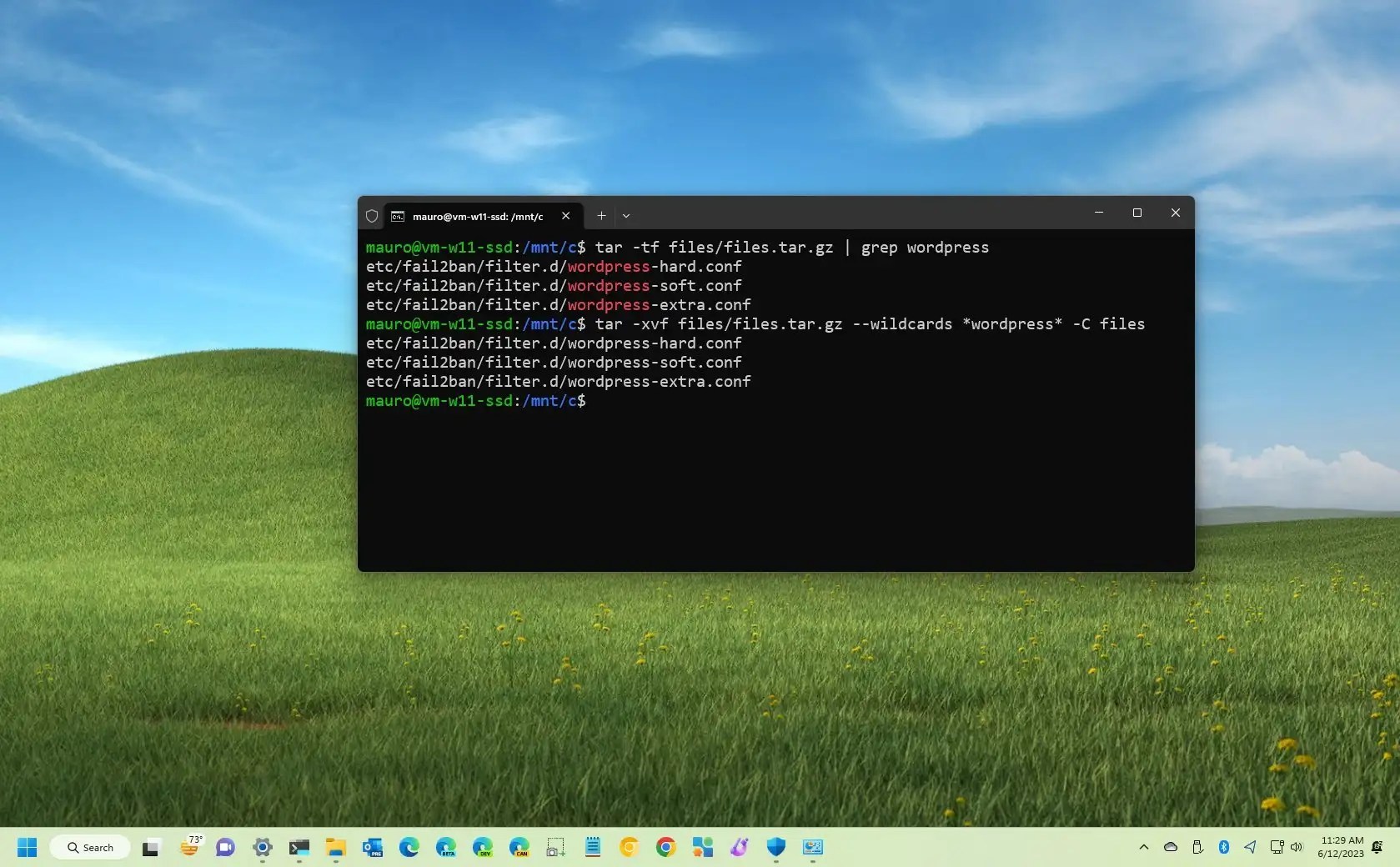 How to search inside tar.gz file without opening it on Windows 11