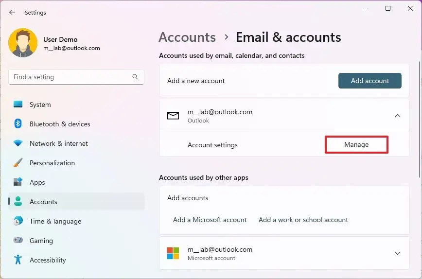 How to delete email accounts for apps from Windows 11 Pureinfotech