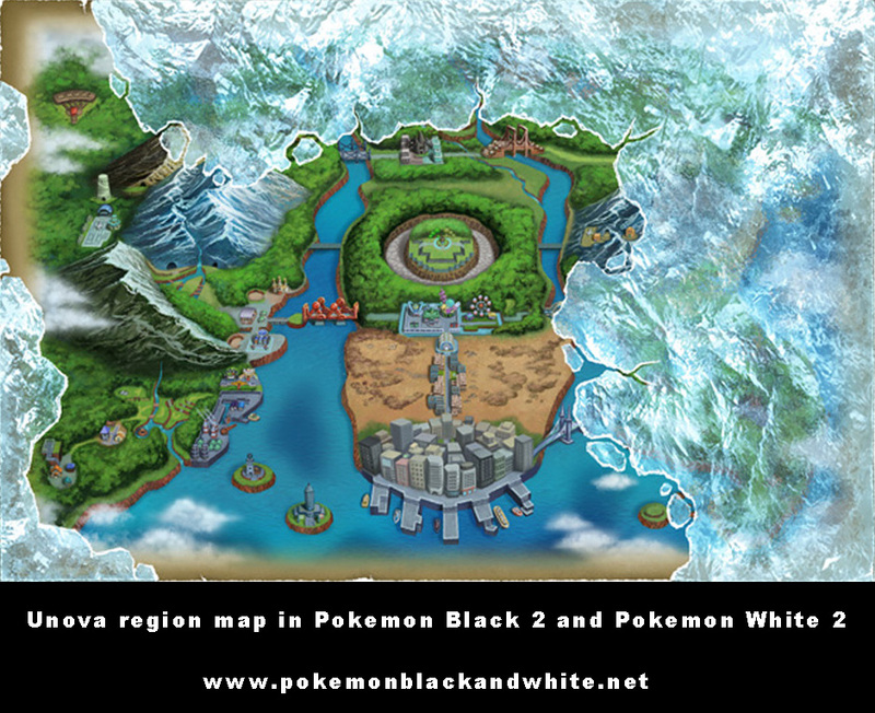 Pokemon Black/White Vs. Pokemon Black/White 2 map comparison Pure