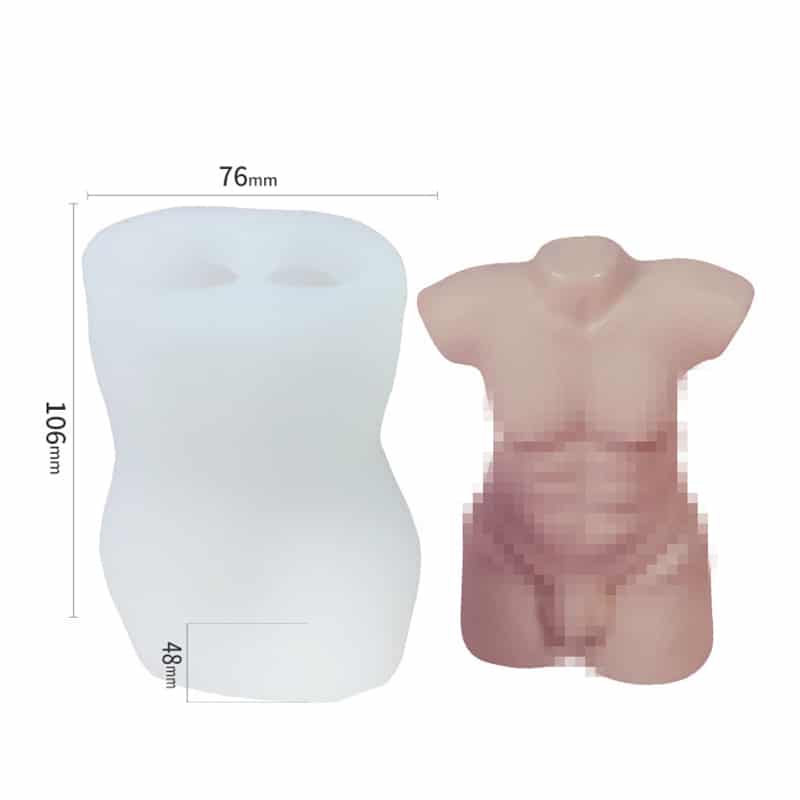 Male Body Silicone Candle Mould Style 2