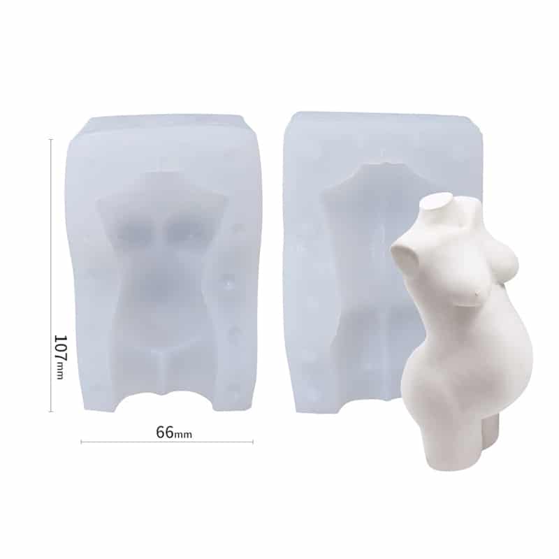 Pregnant Torso Silicone Candle Mould Style 3