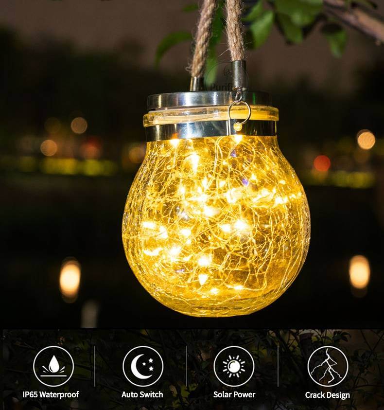 LED Crack Ball Glass Garden Lights Purified New Zealand