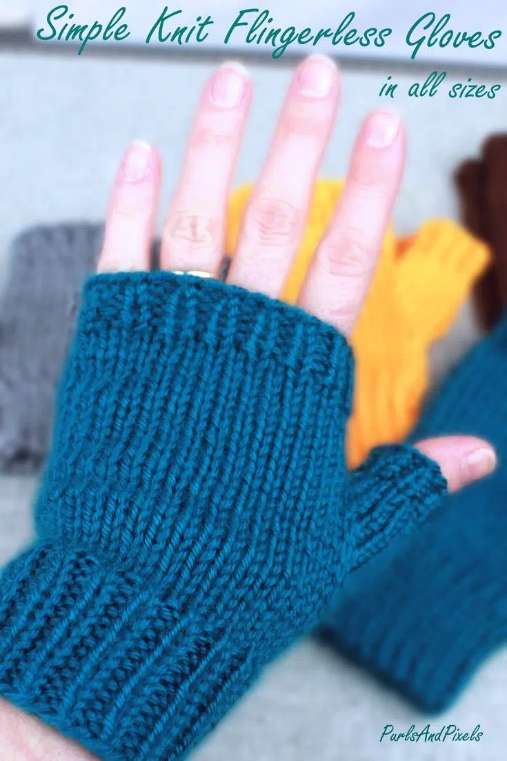 Simple Fingerless Glove Knitting Pattern PurlsAndPixels
