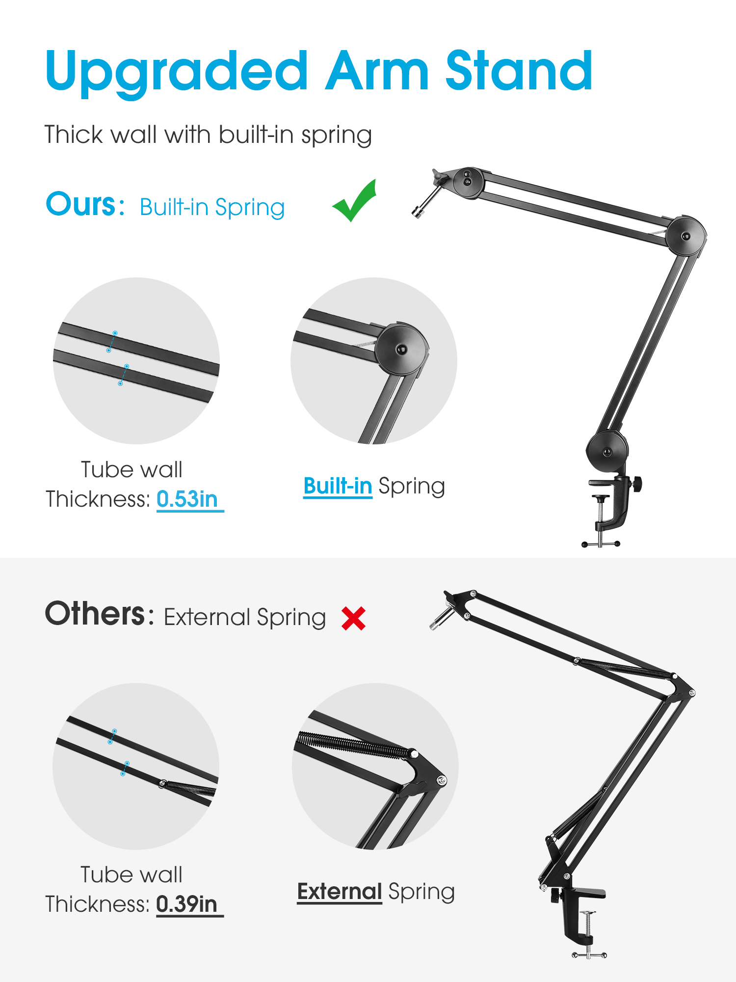 MAS28 Adjustable Microphone Arm Stand Puroma