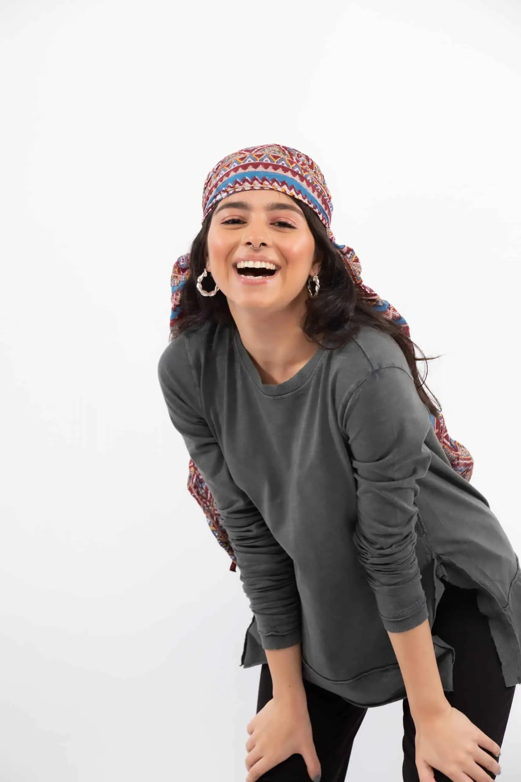 Women's Garment Dyed Long Sleeve Cotton Top by Purple Potato