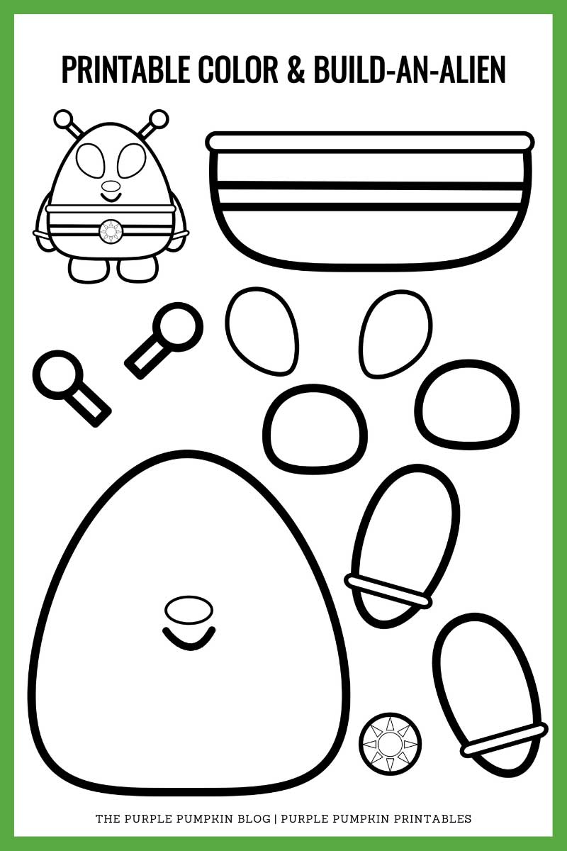 Printable Color & Build An Alien