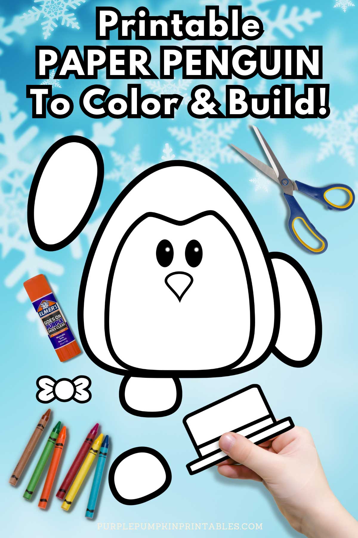 Printable Color & Build a Penguin