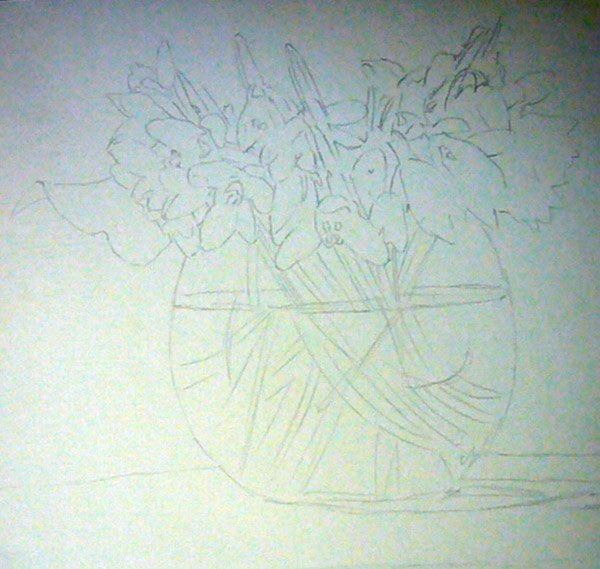 как нарисовать подснежники красками