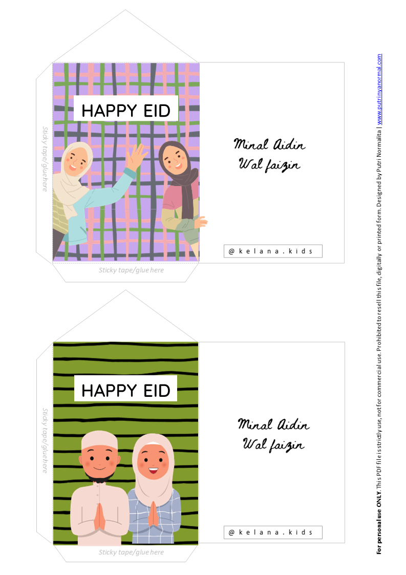 [ Free Printable Printable Gratis ] DIY Amplop Lebaran 2024