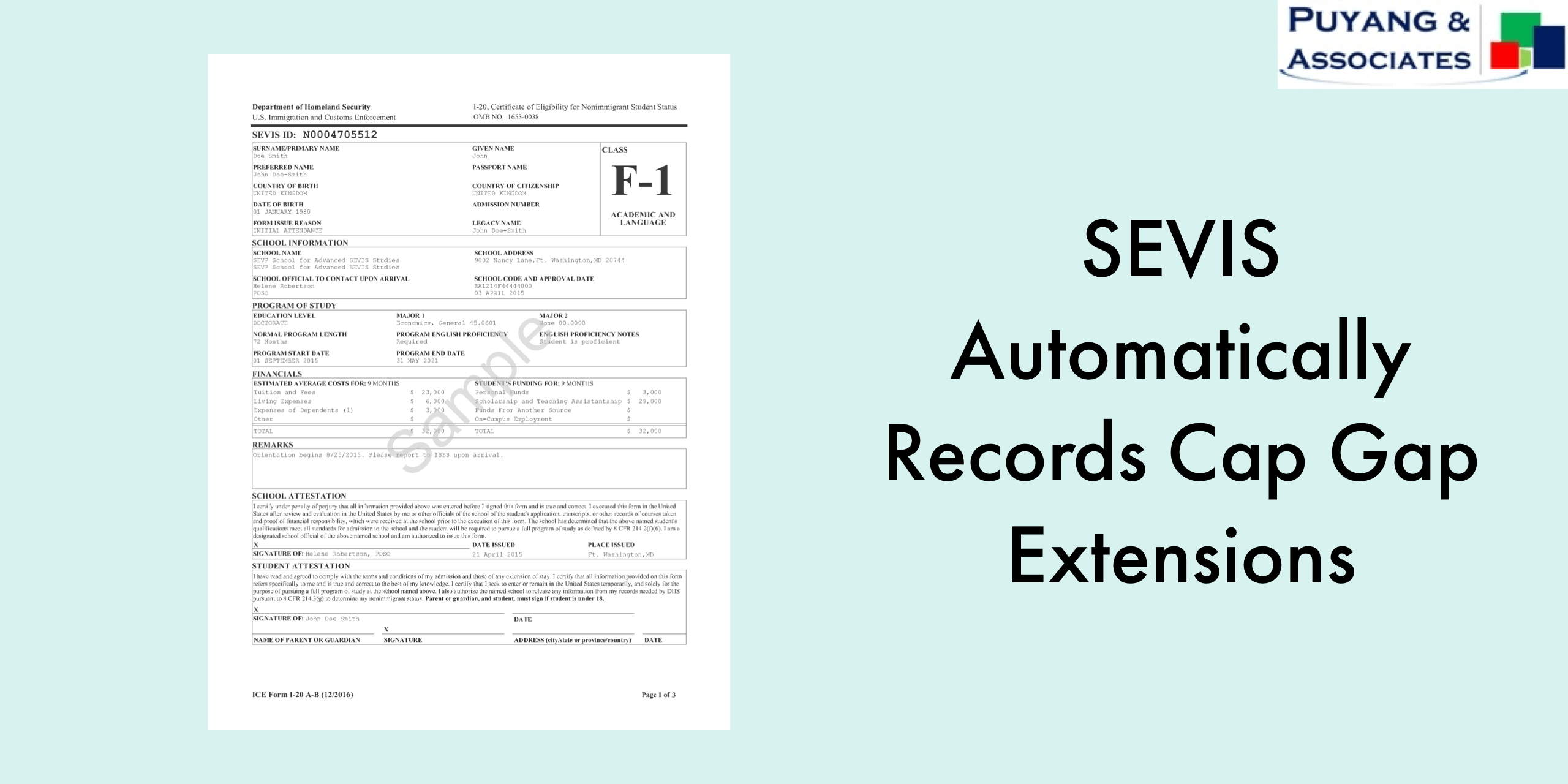 Cap Gap Extension is Now Automaticaly Added to the Record of F1
