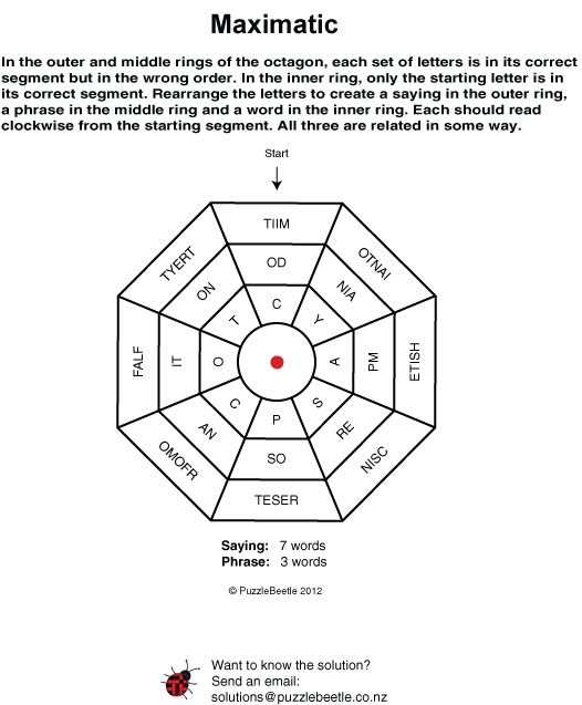 Puzzles and crossword samples, New Zealand PuzzleBeetle