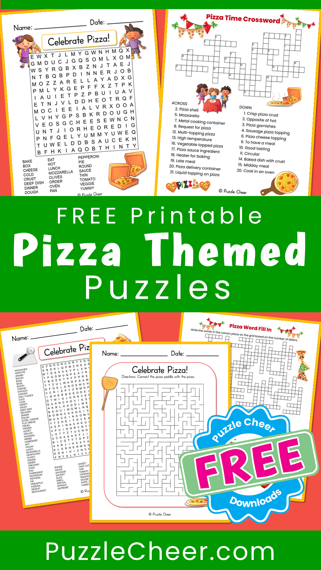 10+ Printable Pizza Themed Puzzles Puzzle Cheer