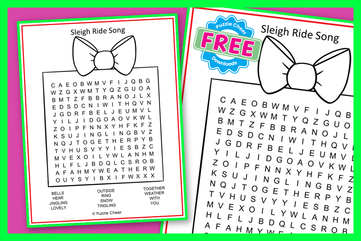 Sleigh Ride Song Word Search Puzzle Cheer