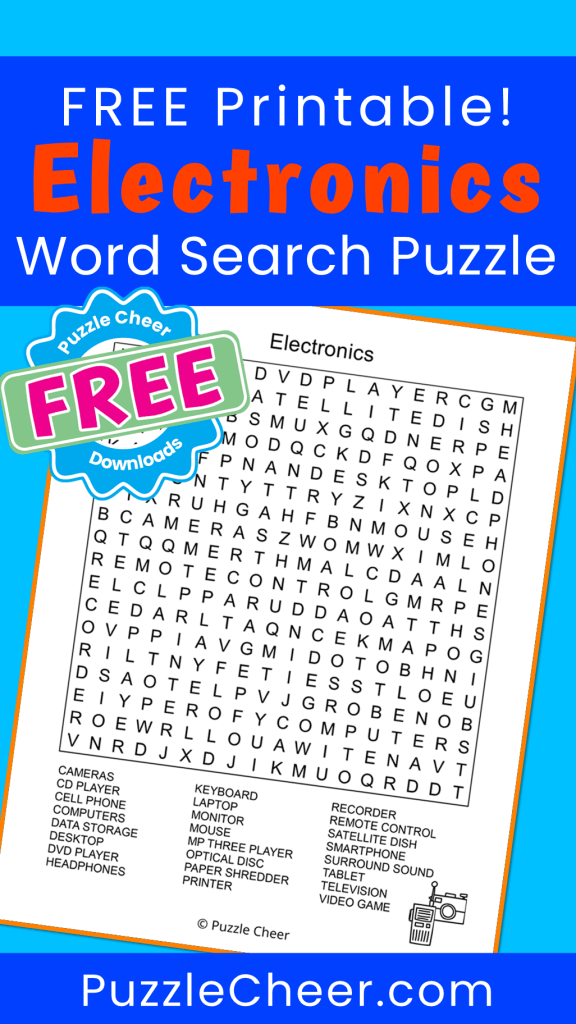 Electronics Word Search Puzzle Puzzle Cheer