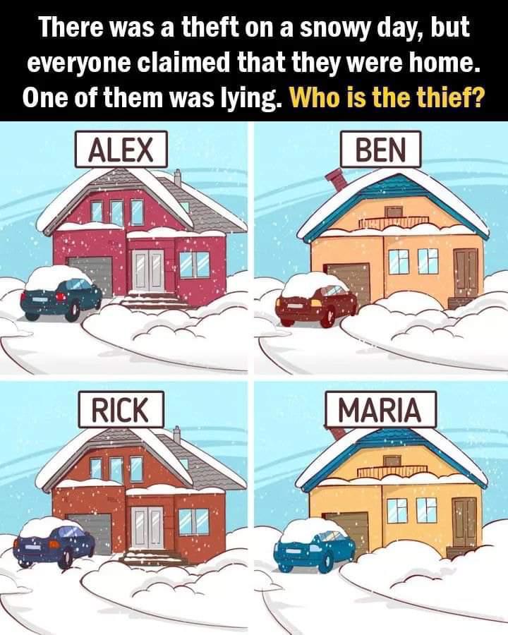 Who is the thief on a snowy day picture puzzle? Puzzle Fry