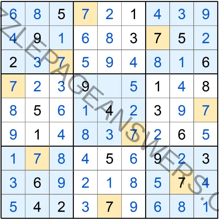Puzzle Page Sudoku June 25 2019 Answers Puzzle Page Answers