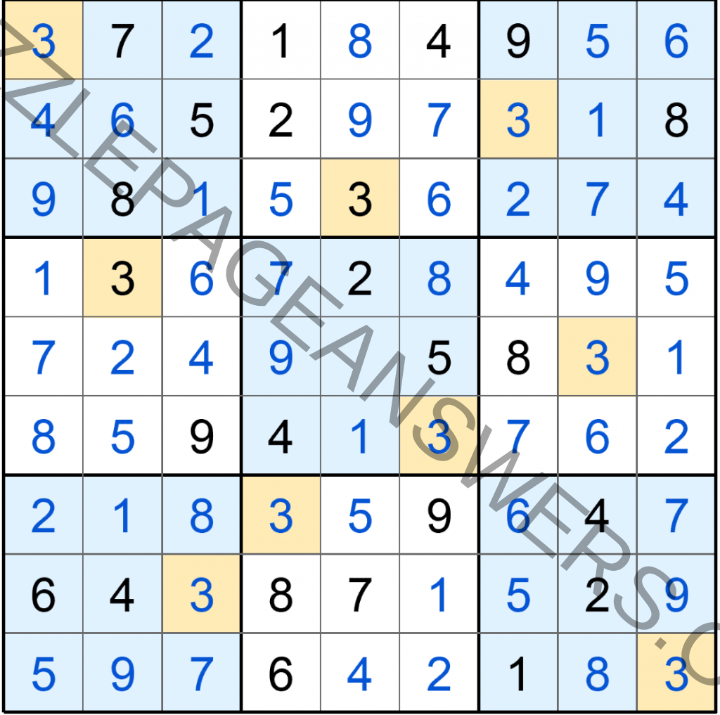 Puzzle Page Sudoku August 22 2019 Answers Puzzle Page Answers