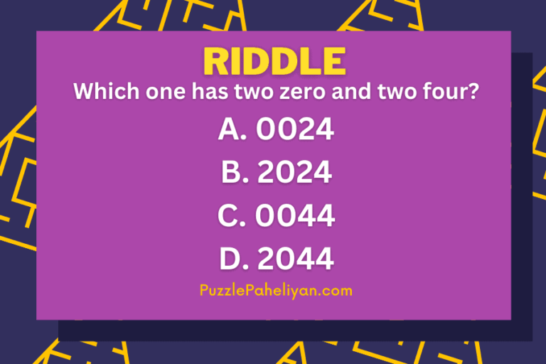 Which One Has Two Zero And Two Four Riddle
