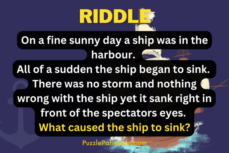 Sinking Ship Riddle - On A Fine Sunny Day