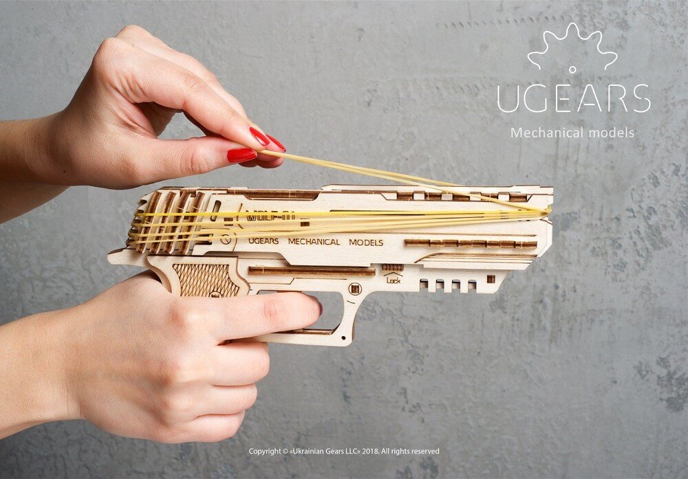 Wolf01 Handgun Wooden 3D Puzzle by Ugears Puzzle Score