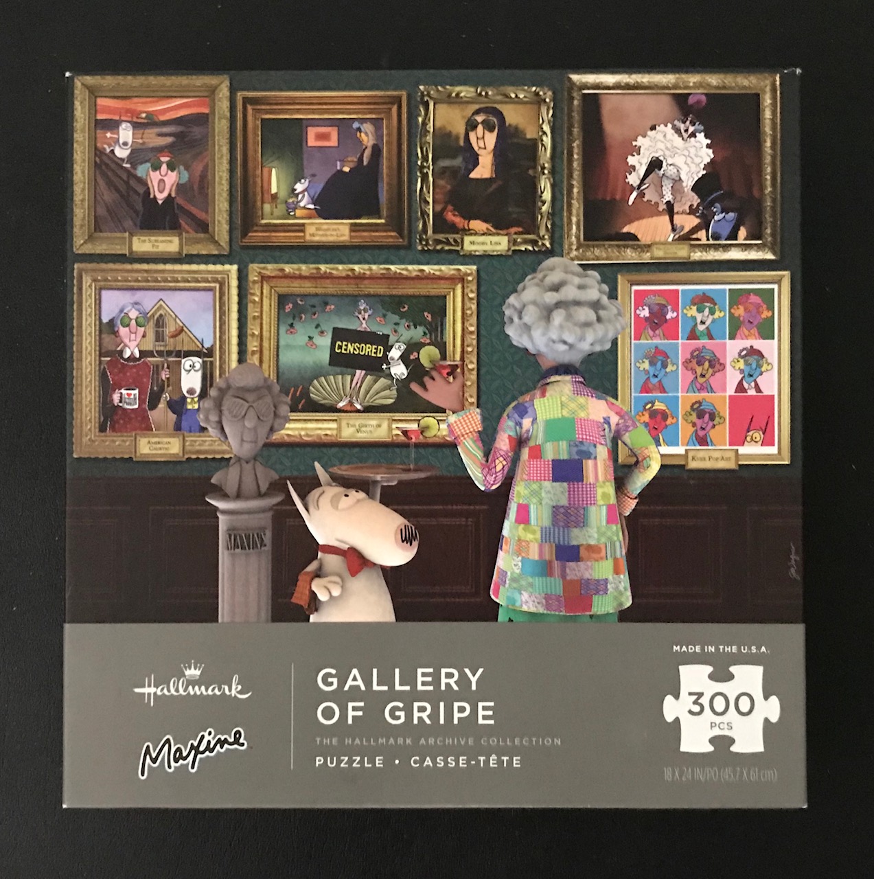 30090 Hallmark 18" x 24" John Wagner Maxine Gallery of Gripe 300 Piece Puzzles on