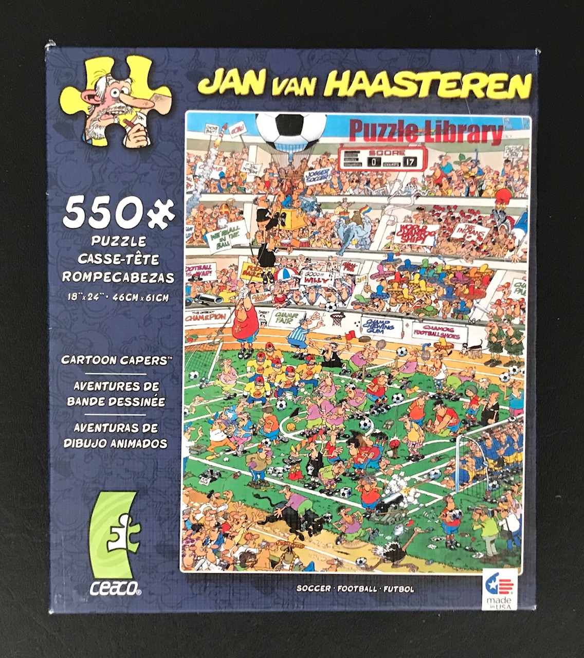 50157 Ceaco Cartoon Capers 18" x 24" Jan van Haasteren Soccer