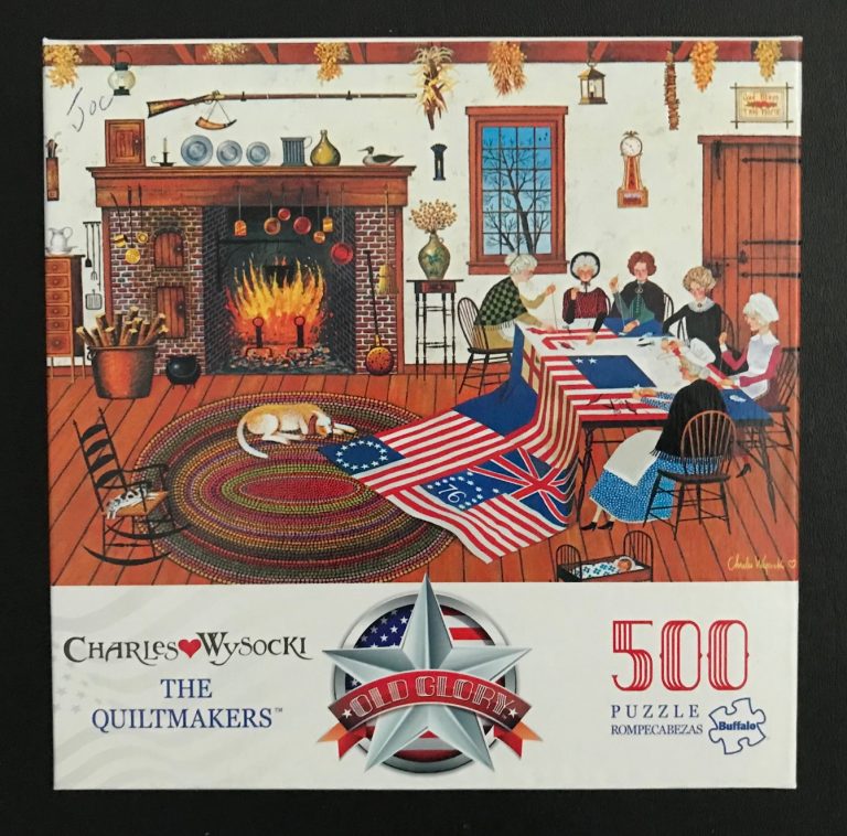 50538 Buffalo 21.25" x 15" Charles Wysocki The Quiltmakers 500 Piece Puzzles on Wheels
