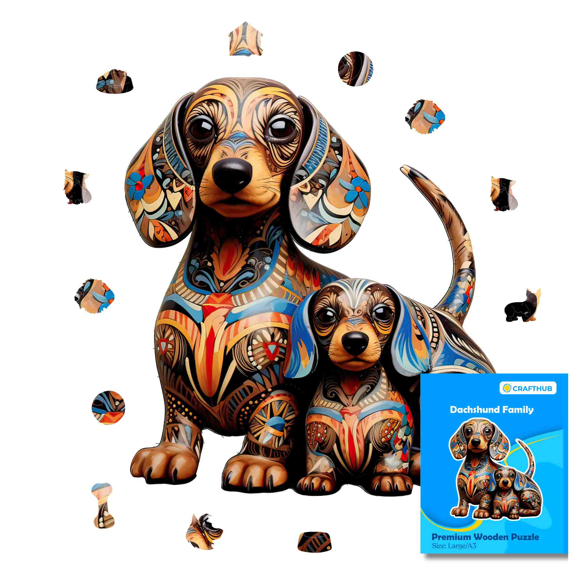 Dachshund Dog Family Jigsaw Puzzle