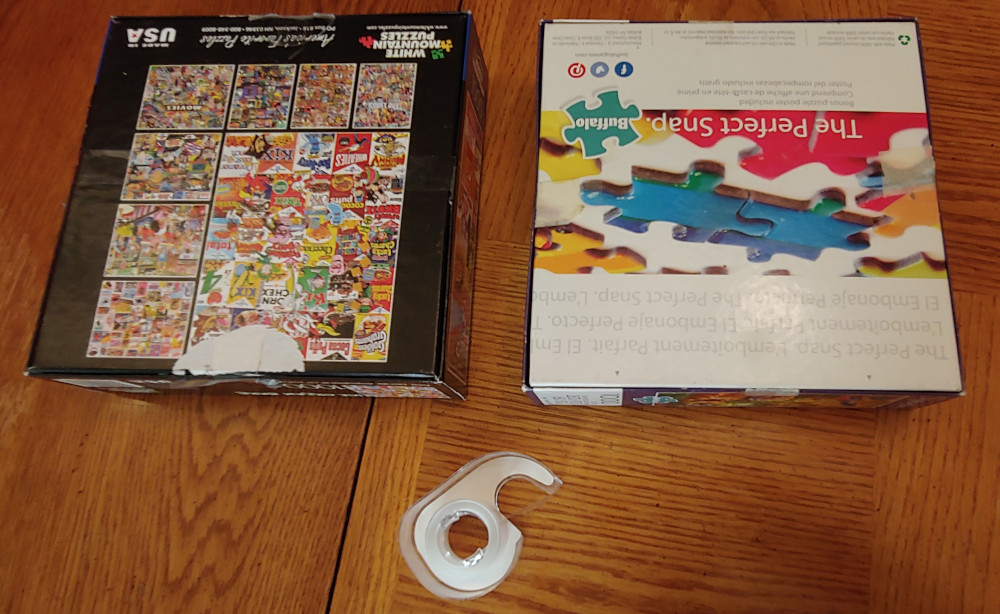 How to pack two puzzles of the same box length and width and save money