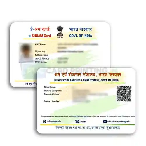 eShram Card PVC Print ( Smart Card ) PVC CARD PRINTING