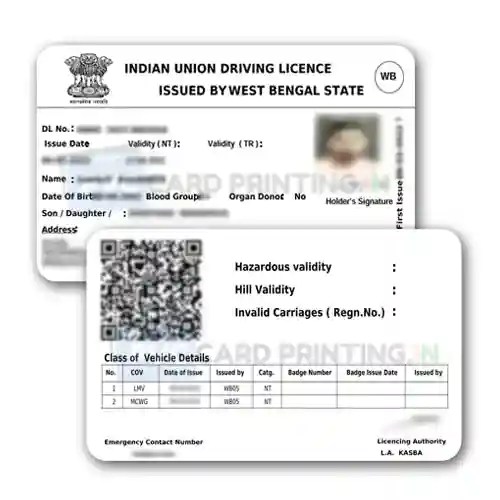 West Bengal Driving Licence PVC Card (Smart Card )Print