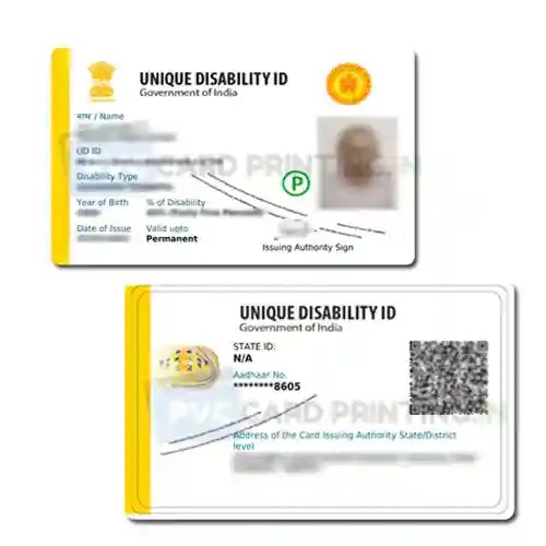 UDID Card PVC Secure and Clear Disability ID Solution