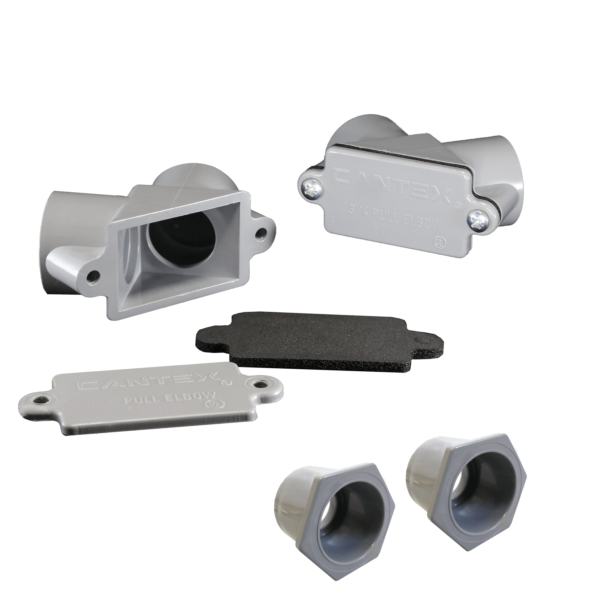 3/4 in. Pull Elbow with ½ reducers CANTEX PVC Pipe and Fittings