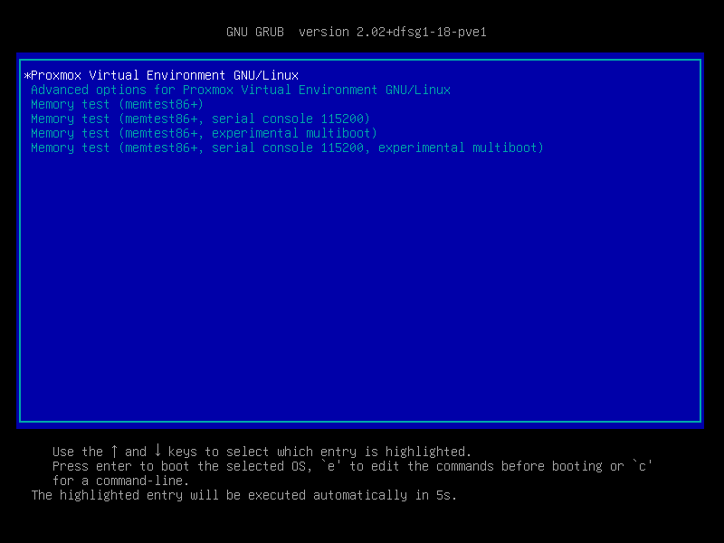 Host Bootloader Proxmox VE