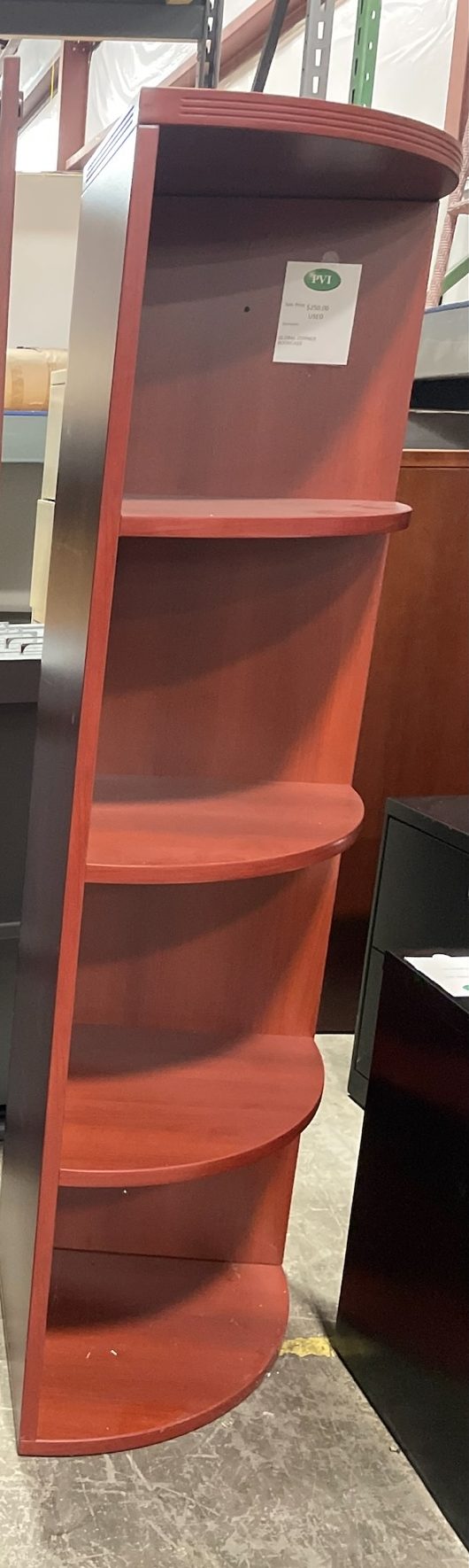 01043 Used Corner Bookcase, Cherry for Sale at PVI Office Furniture