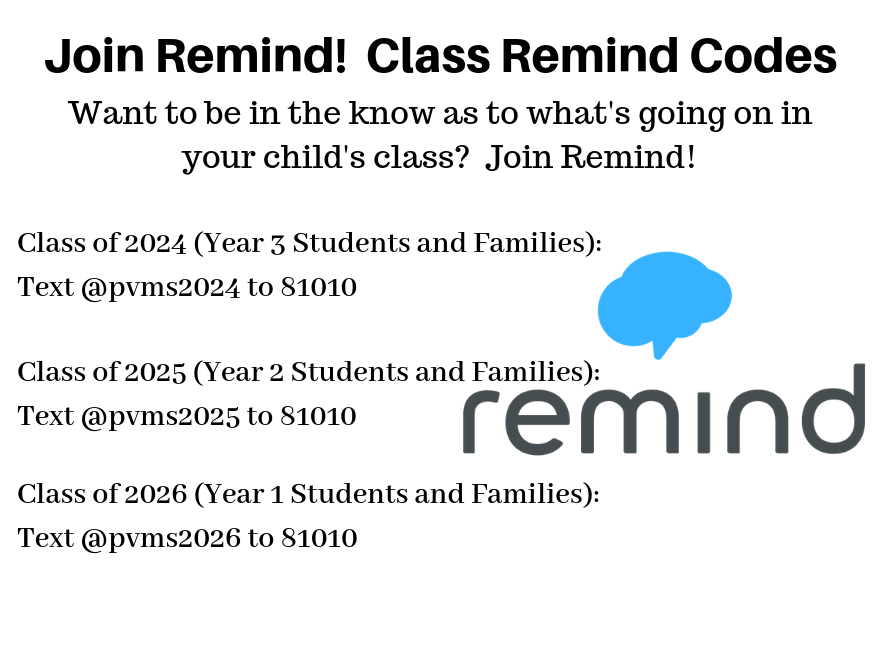Join Remind! Class Remind Codes Pine View Middle School