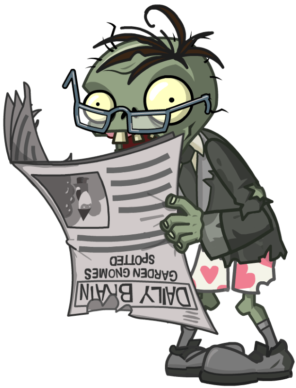 Описание Newspaper Zombie игры «Plants vs Zombies 2»
