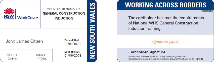 Recognition of General Construction Induction Training Cards