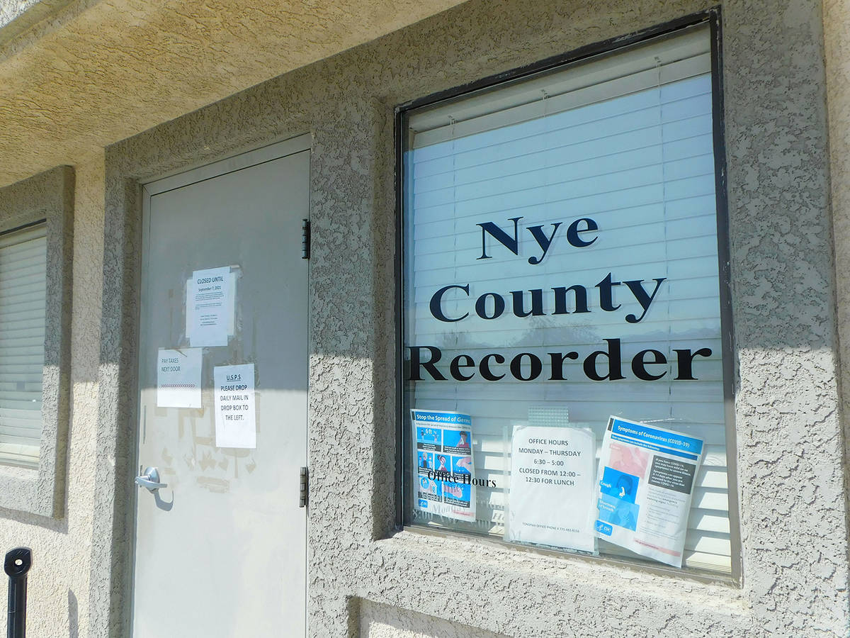 Nye County Assessor’s, Recorder’s offices closed to the public