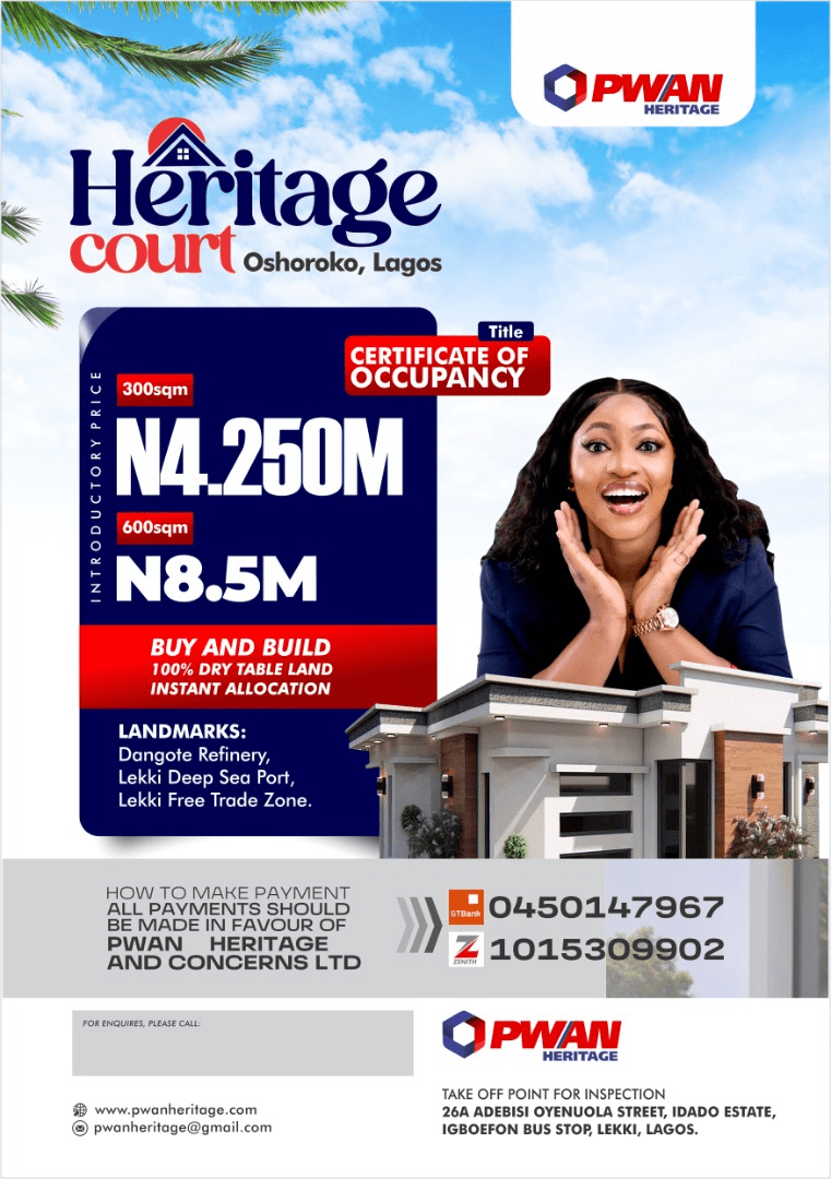 Heritage Court, Oshoroko Pwan Heritage & Concerns Ltd.