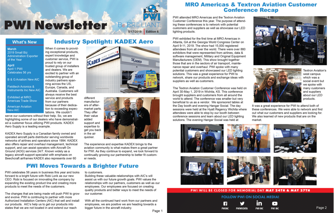 Newsletter Edition 6 PWI, Inc.