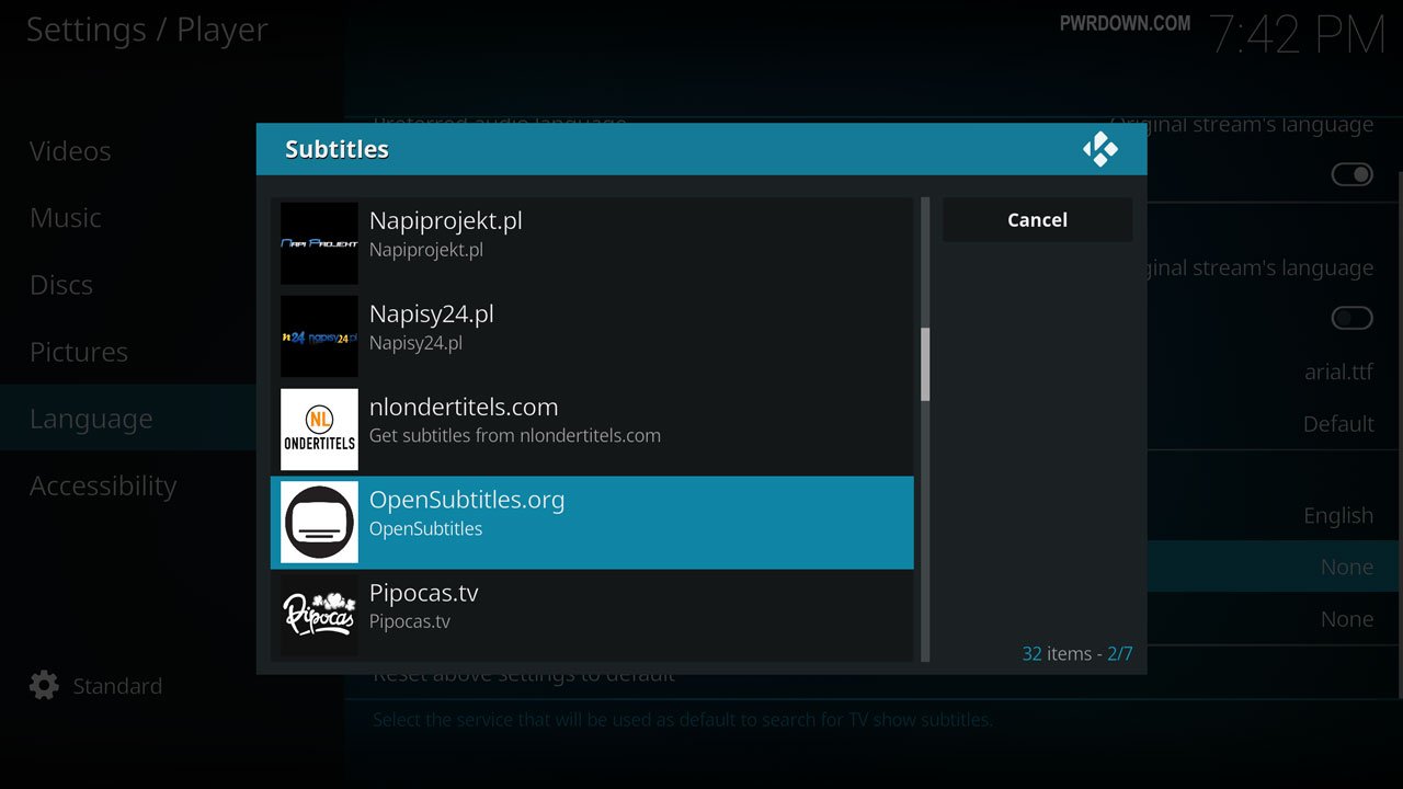 OpenSubtitles Kodi Setup How to install and login guide PwrDown