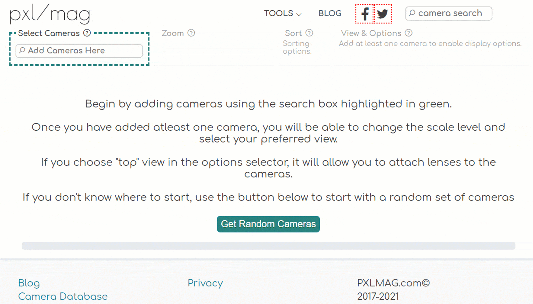 Camera & Lens Size Comparison Tool