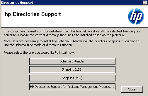 Как установить HP Directories Support for ProLiant Management
